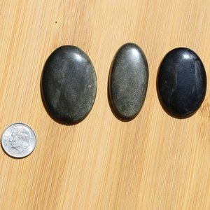 Gold Sheen Obsidian Cabochons (3)
